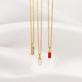 Rectangular Column Pendant Titanium Steel Necklace