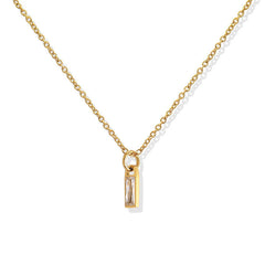 Rectangular Column Pendant Titanium Steel Necklace