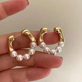 Gold Pearl Earrings