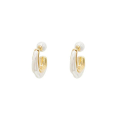 Distorted Pearl Hoop Earrings