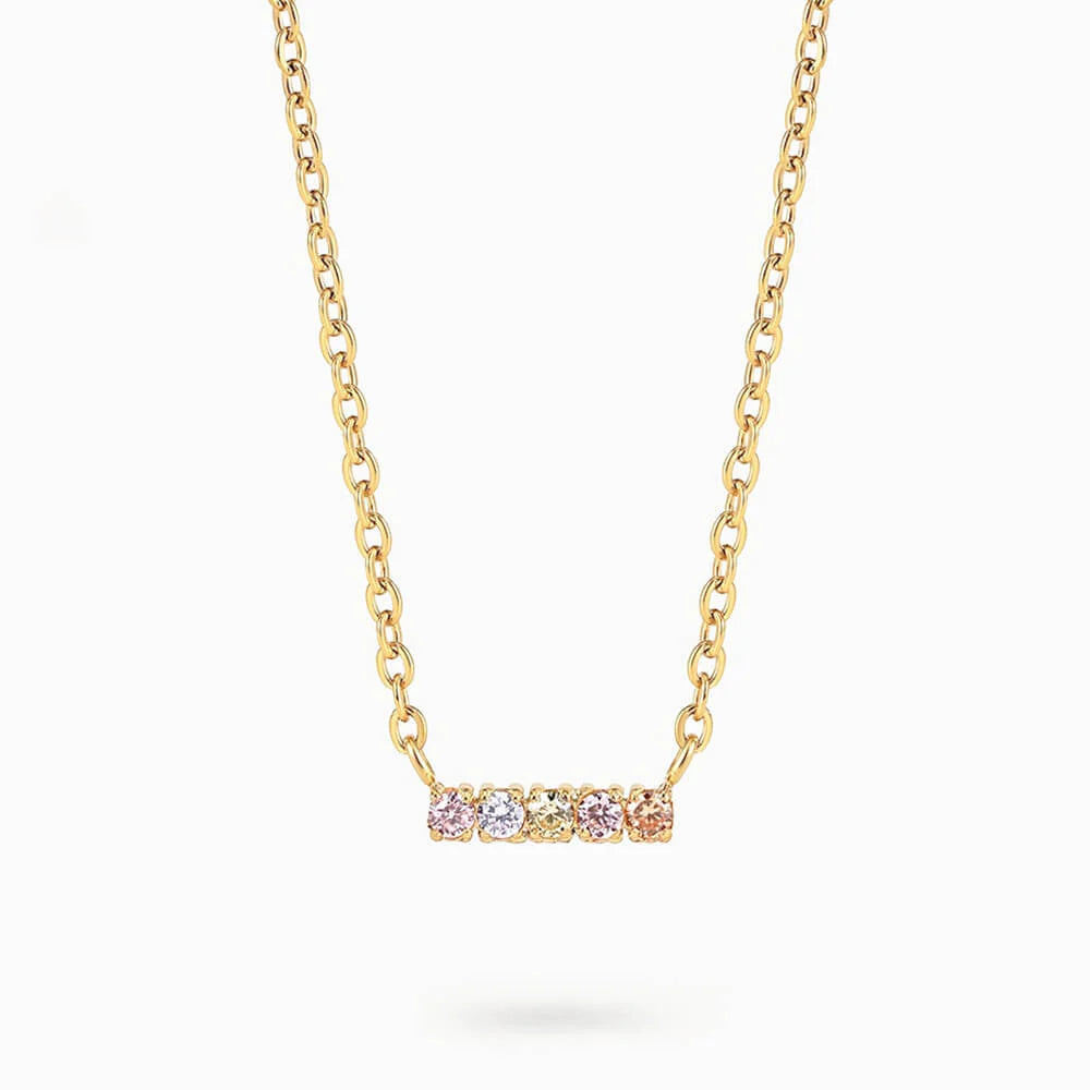 Row Diamond-Studded Necklace