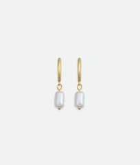 Pearl Charm Hoop Earrings