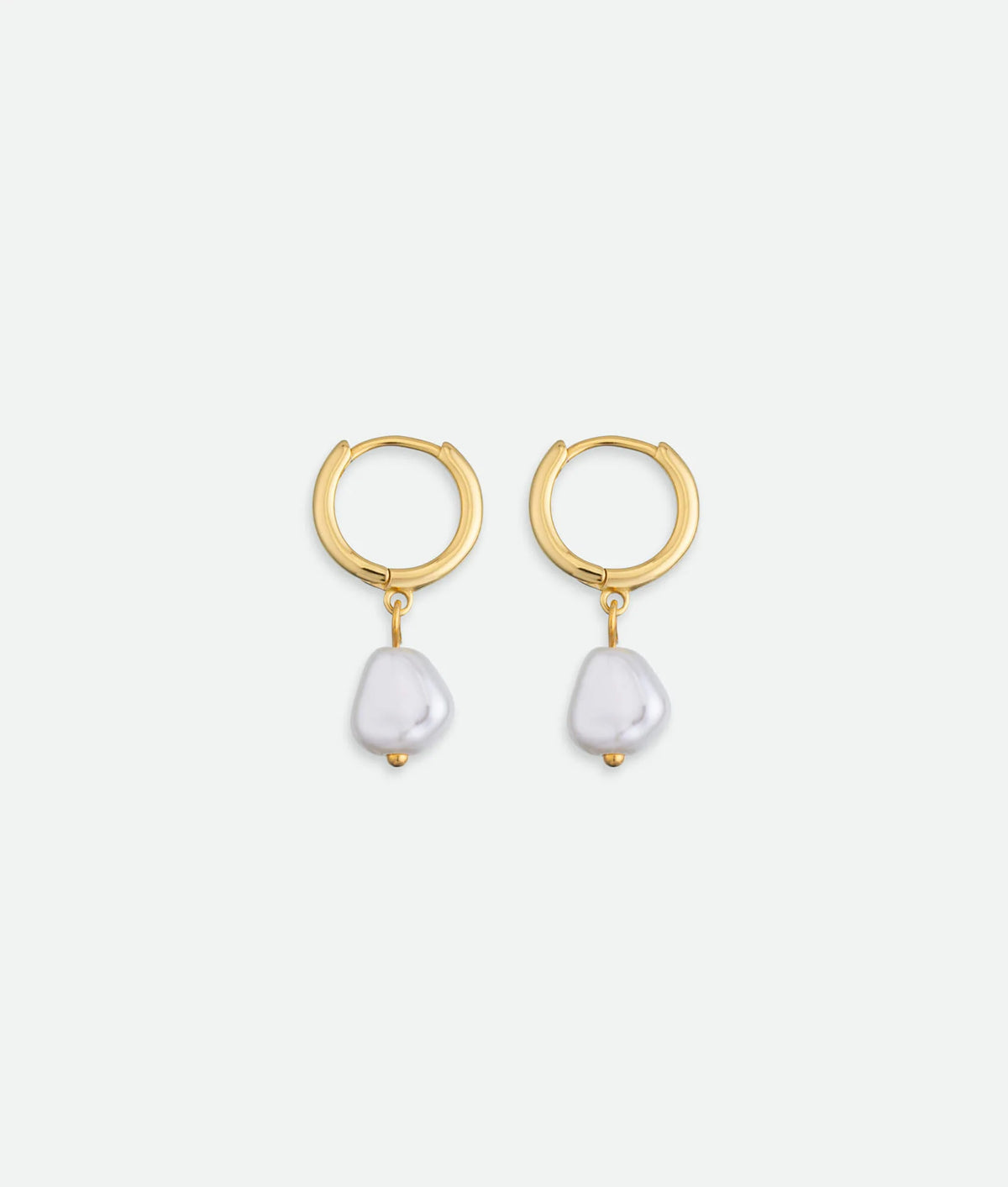 Pearl Charm Hoop Earrings