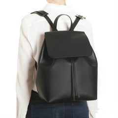 Drawstring Leather Backpack