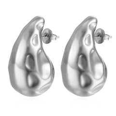 Beating Pattern Drop Earrings Silver