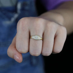 Pave Gold Dome Ring