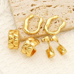 Cross border fashion between Europe and America, cold and high-end, irregular design, trendy and cool, versatile titanium steel earrings, wholesale for women